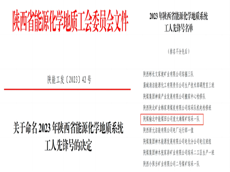 喜訊！中能袁大灘煤礦綜采一隊(duì)獲2023年陜西省能源化學(xué)地質(zhì)工會(huì)“工人先鋒號(hào)”榮譽(yù)稱號(hào).png